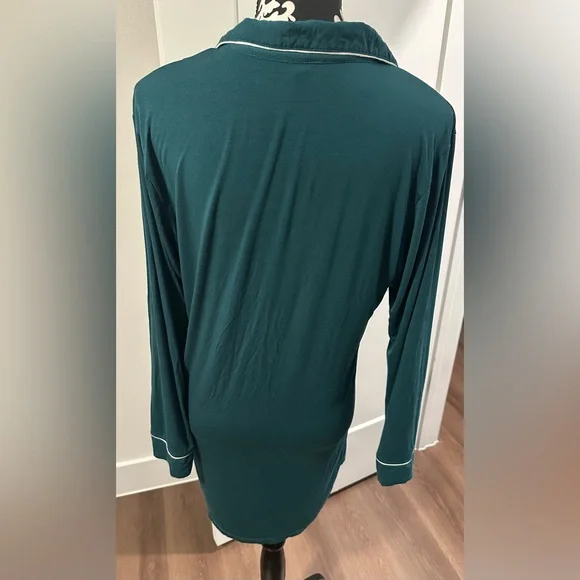 Eberjey Green Tencel Modal Long Sleeve Sleep Shirt - Picture 4 of 16